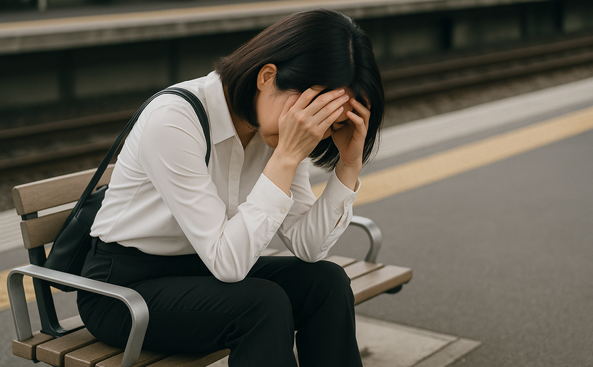 勤中に体調を悪くする女性