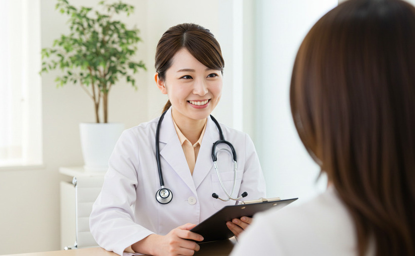 アドバイスする女性医師