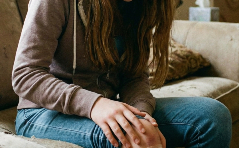 ひざの痛みを抱える女性