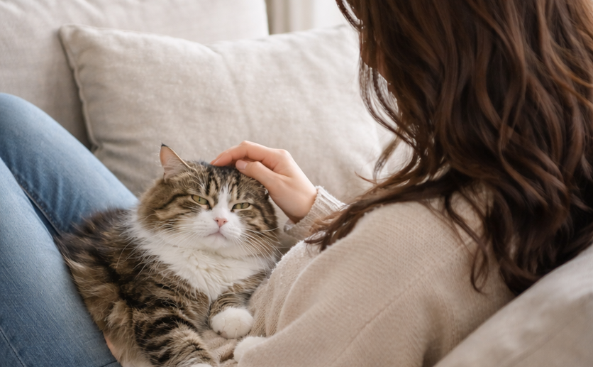 猫とのくつろぎ