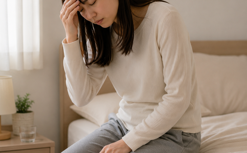 体調不良を感じる女性